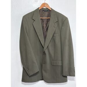 VTG Burberrys' Wool 2 Button Blazer Sport Coat 44R Green Plaid Houndstooth USA